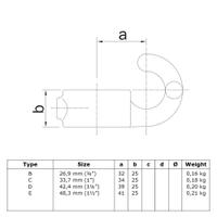 Doos Haak - zwart-D / 42,4 mm (120 stuks)